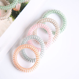 Élastiques à cheveux transparents perlés en spirale, haute élasticité, couleur unie, pour usage quotidien, attaches pour queue de cheval, bandes élastiques, boucles pour cheveux - Product Image 4