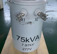 Transformateur immergé dans l'huile monophasé 75 kVA monté sur poteau, 13,2 kV vers 120/240 V, pour la distribution d'énergie agricole en zone rurale