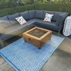 Brasero extérieur en acier Corten au gaz naturel, bol à feu en métal pour la décoration de la maison et du jardin - Product Image 1