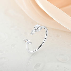 Anello ad anello aperto personalizzato in argento sterling 925 per gli amanti da regalare agli amici un anello di zirconi creativo da donna - Product Image 5