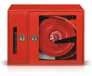 <span class=keywords><strong>Armoire</strong></span> à incendie en métal rouge à structure stable avec robinet et tuyau intégrés - Product Image 5