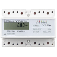 DTS6111 rail de guidage électronique triphasé à quatre fils compteur intelligent multifonctionnel électricité