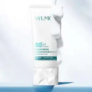 Protetor solar com logotipo personalizado, embalagem para clareamento facial, protetor solar à prova d'água com SPF 50 e proteção contra queimaduras