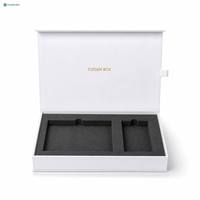 Caja de Regalo Rígida Magnética de Lujo con Logotipo Personalizado en Lámina Dorada, con Inserto de Espuma EVA y Terciopelo para Embalaje de Teléfonos y Electrónicos, Venta al Por Mayor
