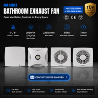 Ventilateur axial d'extraction pour toilettes résidentielles et buanderie, 100 mm, faible consommation, CE, fonctionnement continu, montage multiple en option