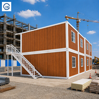 Maison conteneur modulaire préfabriquée à deux étages, grande taille, en acier, étanche, finition grain de bois moderne, la plus vendue