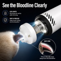 Coupe-griffes sans fil pour animaux de compagnie, rechargeable par USB, sans restriction de cordon d'alimentation, pour animaux ayant des griffes timides et épaisses, soin des griffes sans désordre