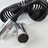 Nuevo Conector de Enchufe para Remolque de Alta Resistencia, Cable de Alimentación en Espiral, Sistema de Frenos, Cable Eléctrico de 7 Vías, Negro Verde, 28T Máx.
