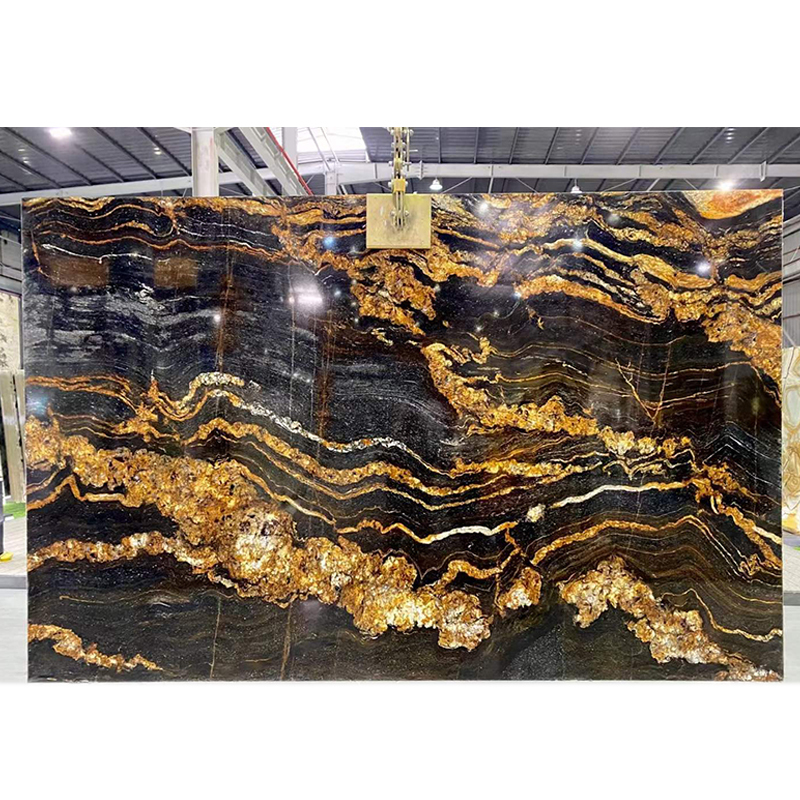 YDSTONE Black Granite Gold Vein Kitchen