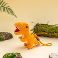 Porte-clés en peluche mignon petit dinosaure Tyrannosaure vert, rembourrage en coton PP, cadeau pour sac d'enfant, cadeau d'affaires