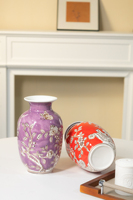 Vases de table en porcelaine Art Déco peints à la main en rouge et violet pour la décoration de la maison, utilisation dans la salle à manger et la chambre, respectueux de l'environnement