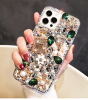 Coque de téléphone de luxe pour femme, avec strass et diamants, à personnaliser, pour iPhone XR XS Max 11 13 14 15 16 Pro Max, coques de téléphone avec pierres
