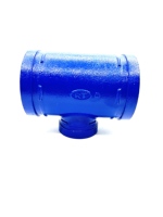 Té d'alimentation cannelé bleu en fonte ductile pour raccords de tuyauterie à usage domestique de haute qualité