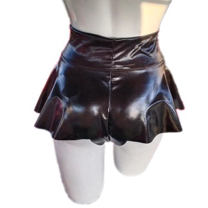 Shorts respirants <span class=keywords><strong>taille</strong></span> <span class=keywords><strong>haute</strong></span> pour femmes, grande <span class=keywords><strong>taille</strong></span>, prêts à être expédiés, pantalon brillant - Vente en gros - Product Image 4