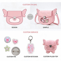 Sac à bandoulière personnalisé en forme de selle avec fenêtre ovale transparente, sac Ita de collection Anime Y2K, sac à bandoulière Sweet Girl Itabag