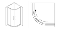 Cabines de douche coulissantes sur mesure en verre trempé CE rond de 6 mm, cadre en aluminium brossé, plateau en pierre artificielle pour usage hôtelier