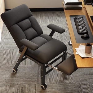 เก้าอี้คอมพิวเตอร์พร้อมพนักพิงแบบพับได้ หมุนได้ ใช้ในหอพักสำนักงาน - Product Image 1