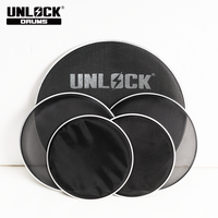 Batterie électronique UNLOCK Pro Black 2/3 couches avec peaux en mesh de 10 à 22 pouces, logo personnalisé, compatible Roland/Alesis CPC-SX2-MH5D