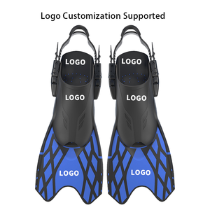 Aletas de natación cortas ajustables TPR + PP para esnórquel y buceo, aletas de hoja corta con logotipo personalizado hechas de caucho de calidad - Product Image 2