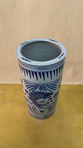 <span class=keywords><strong>Portaombrelli</strong></span> <span class=keywords><strong>in</strong></span> <span class=keywords><strong>ceramica</strong></span> a forma di cilindro di alta qualità blu e bianco <span class=keywords><strong>portaombrelli</strong></span> vaso 54cm - Product Image 2