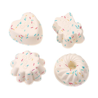 Moule à gâteau en silicone écologique en forme de cœur d'ours mignon, rond, en forme de fleur, 50 ml