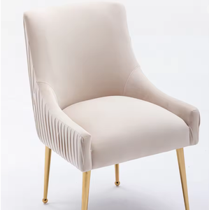 <span class=keywords><strong>Chaise</strong></span> de salle à manger ou <span class=keywords><strong>chaise</strong></span> de coiffeuse moderne confortable et élégante en <span class=keywords><strong>velours</strong></span> bouclé plissé avec poignée arrière - Product Image 3