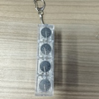 Llavero con interruptor de teclado mecánico de 4 teclas, probador de teclas, luz LED de colores, impermeable, ligero, diseño de dibujos animados, hecho a mano