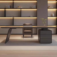 Bureau de direction moderne en bois massif italien, style luxe léger, écologique et durable, pour ordinateur, écriture, étude, salon ou bureau à domicile