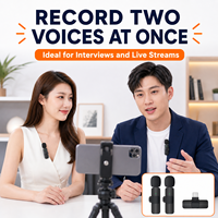 Microphone Lavalier Sans Fil Anti-Bruit Plug & Play avec Type C, Portée de 20m pour Streaming en Direct, Vlogging, Podcast, Interview