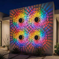 Lámpara de Proyección Solar Mandala de 7 Colores Cambiantes, IP65 Impermeable, Decoración Automática para Cercas Metálicas, Terrazas, Postes, Patios y Jardines