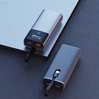 Banque de puissance mobile haute capacité avec logo OEM avec écran intelligent TFT Vente en gros de câbles universels de type C pour les banques d'alimentation et la centrale électrique