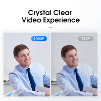 Webcam Video Antarmuka Usb2.0 Kamera Web HD 1080p dengan Sensor Gambar CMOS Penutup Privasi Mikrofon Bawaan untuk Streaming YouTube Twitch