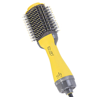 ENZO Brosse chauffante 3-en-1 : Peigne à air chaud, brosse lissante et sèche-cheveux professionnel pour cheveux raides et bouclés