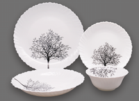 Ensemble de verrerie en verre opale trempé résistant à la chaleur de qualité supérieure, 24 pièces, vaisselle en verre opale de haute qualité pour la maison, l'hôtel, les banquets