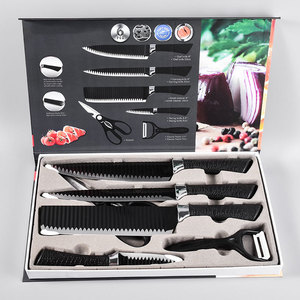 Juego de Cuchillos de Cocina de Alta Calidad con 6 Piezas, Hojas de Acero Inoxidable, Mangos Recubiertos de PP y TPR, en Caja de Regalo - Product Image 1