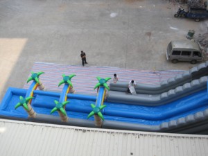 Spring Empire Outdoor <b>Inflatable</b> <b>Water</b> <b>Slide</b> With Pvc Coated Cloth Commercial Use 1000Kg Capacity 20-Person 18M 4M X 8M - Product Image 4
