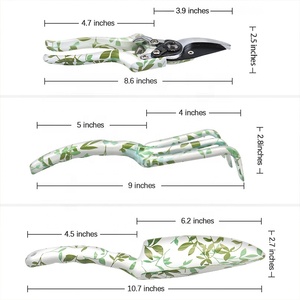 Juego de Herramientas de Jardinería para Mujer con Diseño Floral <span class=keywords><strong>en</strong></span> Aluminio, Incluye Paleta, Horquilla, Podadora, Regalo para Mujer, Macetas, Jardineras - Product Image 2