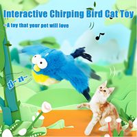 Juguete Interactivo para Gatos con Pájaro que Chirría, Alas Móviles, Nuevo Juguete para Gatos con Pájaro que Chirría Simulado, Juguete para Gatos de Interior