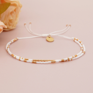 Braccialetti Turchi Go2boho per Donne, Bracciali alla Moda con Perline, Fatti a Mano, Regolabili, con Perline Miyuki Dorate - Product Image 4