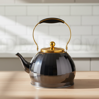 Bouilloire à thé noir en acier inoxydable noir, base multicouche, compatible lave-vaisselle, pour cuisinière à gaz, ustensiles de cuisine arabes et chinois, vente chaude