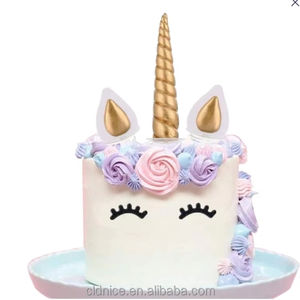 Belle licorne gâteau Topper cils fête gâteau décoration gâteau Toppers joyeux <span class=keywords><strong>anniversaire</strong></span> mariage bébé douche fête fournitures - Product Image 1