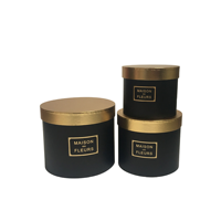 Boîte Cadeau Ronde en Carton Rouge pour Composition Florale avec Couvercle Doré, Revêtement UV, Gaufrage et Laminage Mat