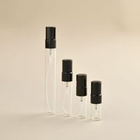 Flacons d'échantillons miniatures vides de 2 ml, 3 ml, 5 ml, 10 ml, flacon pulvérisateur atomiseur en verre transparent avec vaporisateur à brume noire