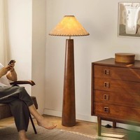 Nordique De Luxe Villa Salon Tissu Antique En Laiton Debout Lumière Canapé Chambre Métal Cuivre LED Lampadaires