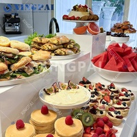 Présentoir de Buffet XINGPAI en Acrylique Blanc pour Desserts et Plats, Étapes Mini Tables pour Fêtes, Banquets et Gâteaux
