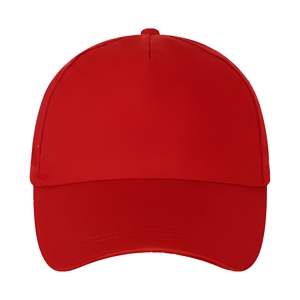 Casquette de baseball rouge à 6 panneaux, structurée, en sergé, unisexe, décontractée, pour adulte, couleur unie, à porter en toutes saisons - Product Image 1
