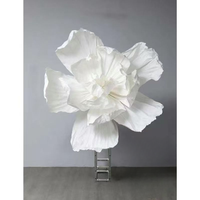Fleurs en papier rouge réalistes, fabrication artisanale, vente en gros, grandes décorations murales pour mariage et Noël