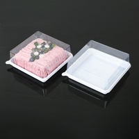 Boîte en plastique pour gâteau tiramisu, plateau PET simple/4 compartiments avec couvercle de 3,5 cm/5 cm |   Contenant jetable pour mousse, macaron, pouding