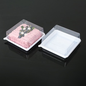 Boîte en plastique pour gâteau tiramisu, plateau PET simple/4 compartiments avec couvercle de 3,5 cm/5 cm |   Contenant jetable pour <span class=keywords><strong>mousse</strong></span>, macaron, pouding - Product Image 4