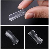 French 3D Amande Gouttelettes d'Eau Cercueil Ongles Conseils Gel de Couleur Naturelle DIY Entièrement Appliqué XXL Demi-Couverture Stiletto Fingers Design